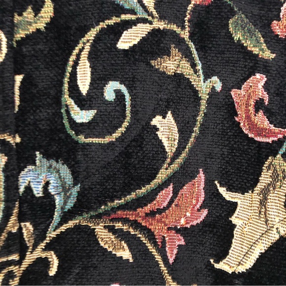 VINTAGE Gorgeous Black Floral Embroidered Vintage Blazer Jacket Size S - Picture 4 of 12